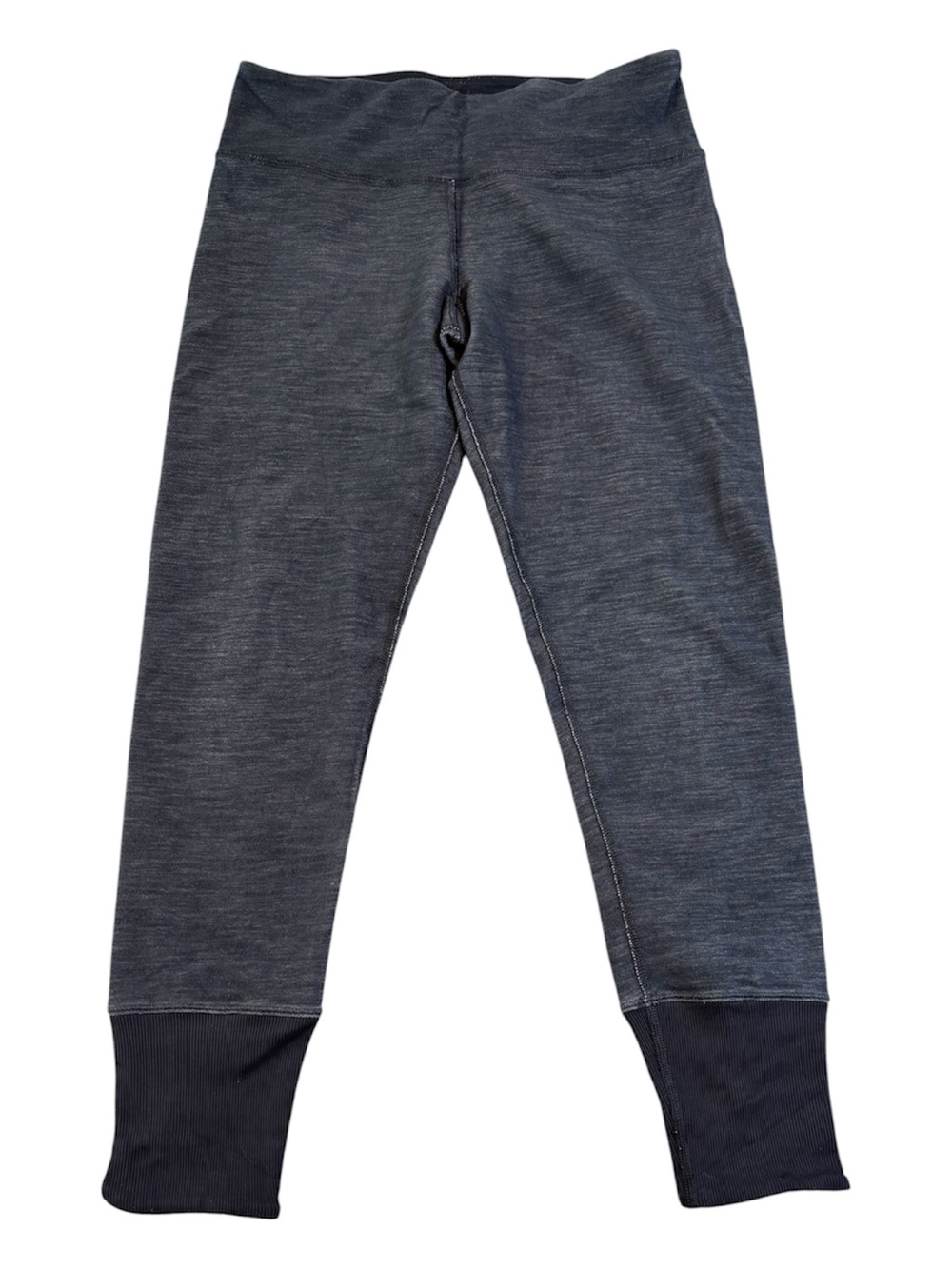 Lululemon Clarity Pant Luon Denim Black Ribbed Cuff Cropped Pants Size 6